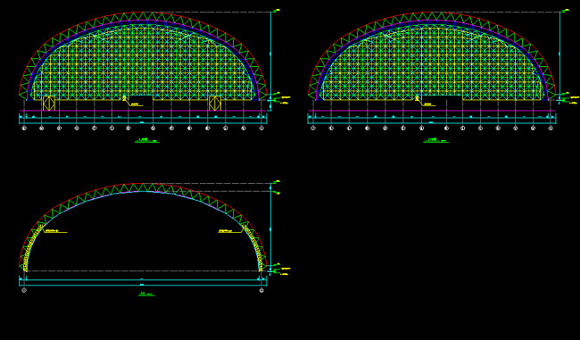 双鸭山跨度110米，拱高35_7米煤棚网架